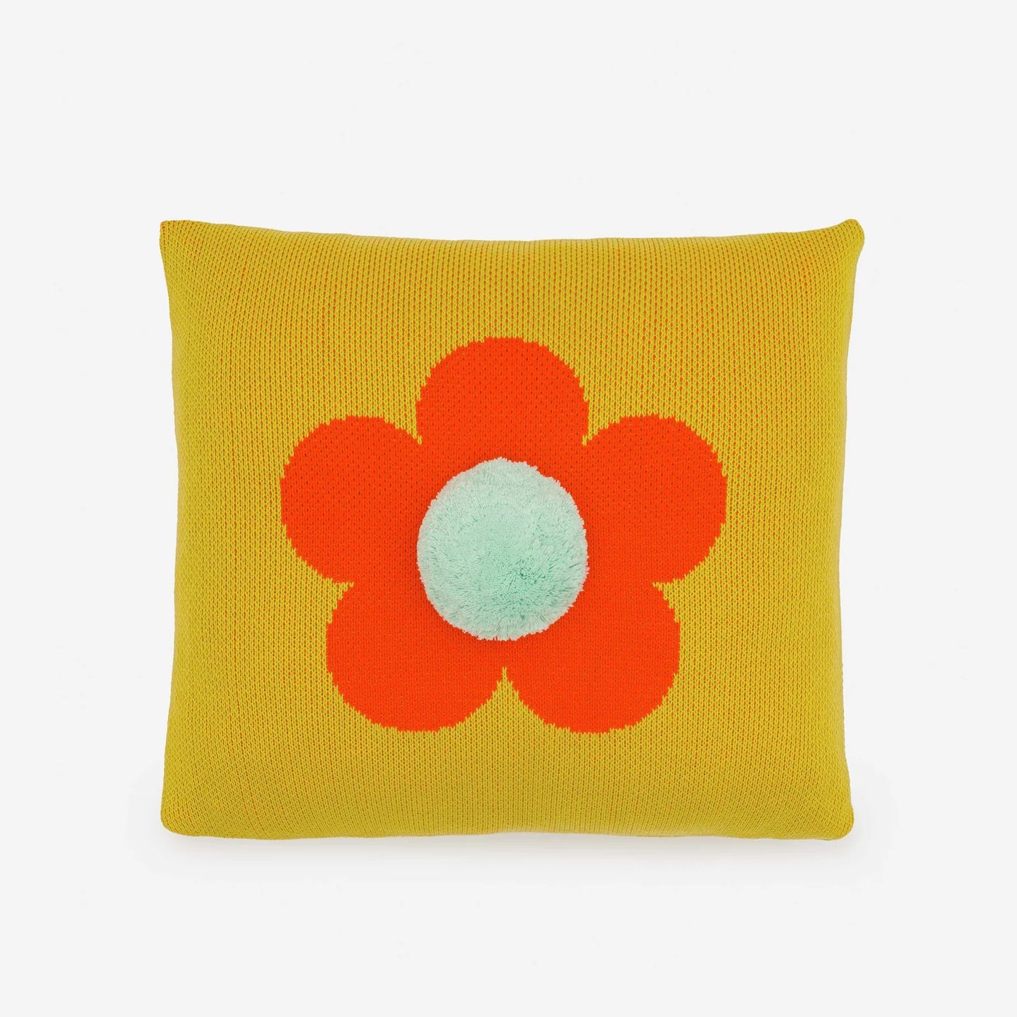 Flower Pom Pillow Cover