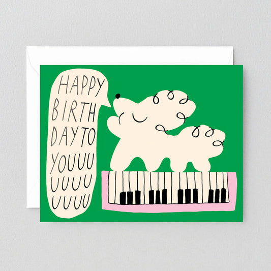 Dog and Keyboard Birthday card