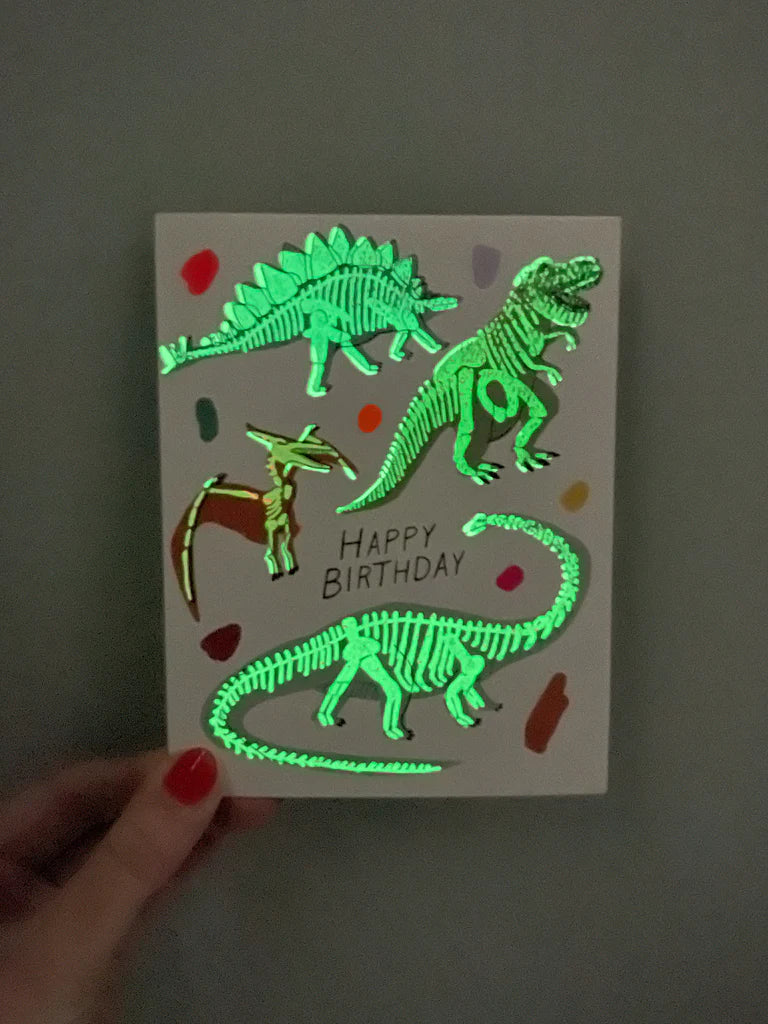 Birthday Dinos Glow in the Dark card