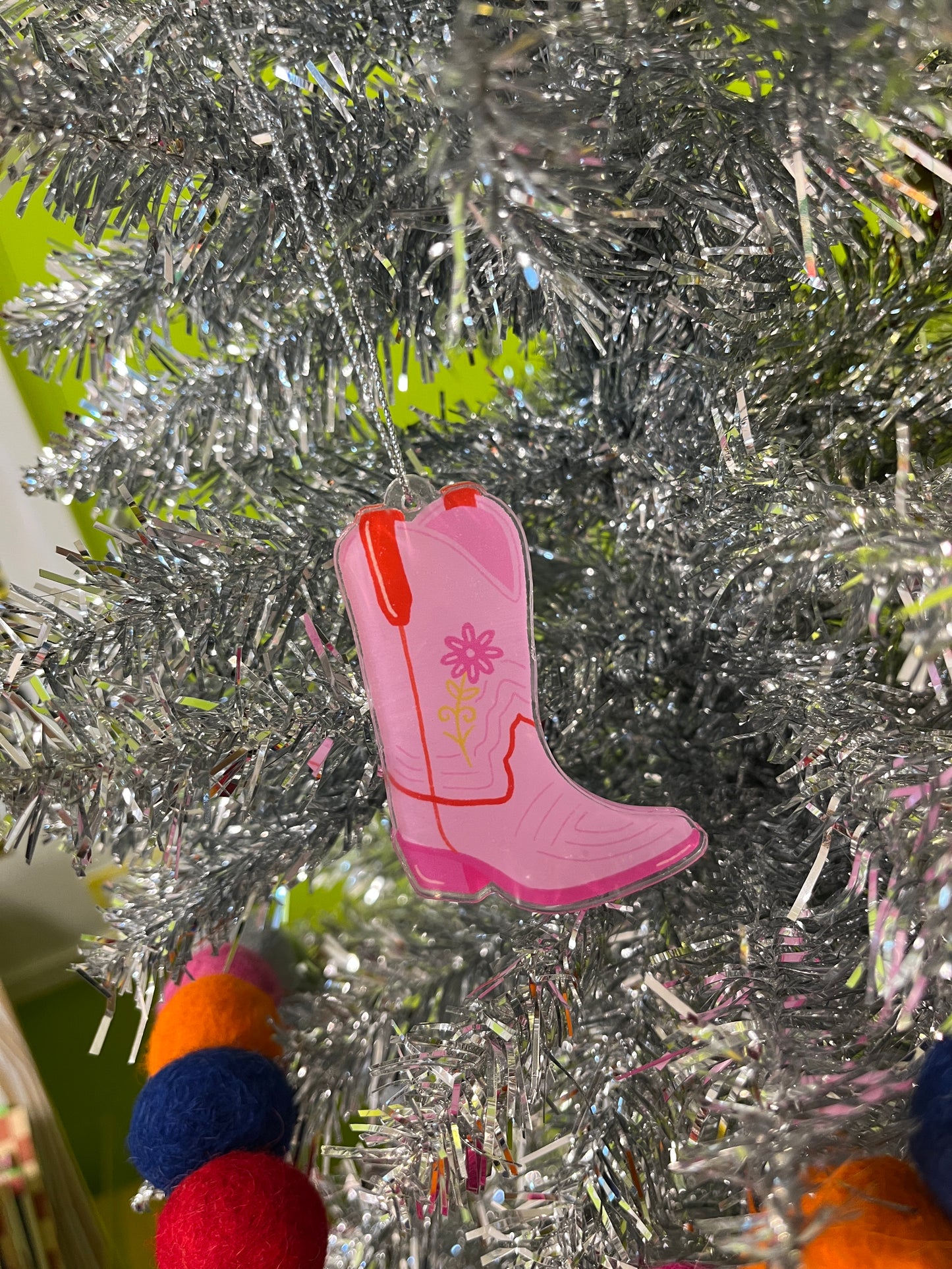 Pink Boot Ornament