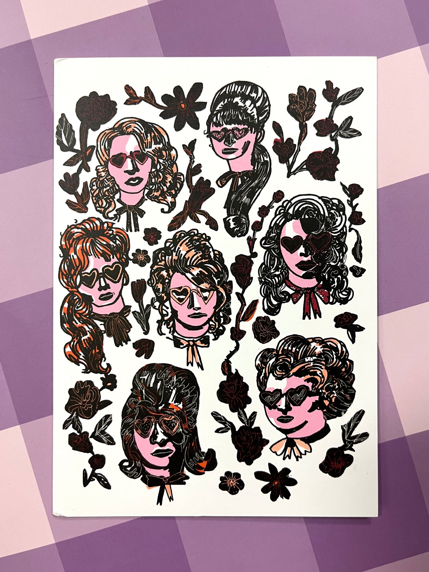 Girl in Heart Sunglasses card