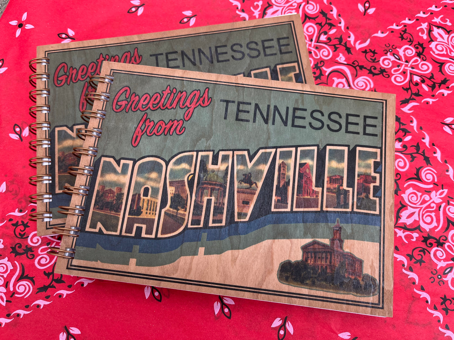 Nashville Wood Spiral Bound Journal