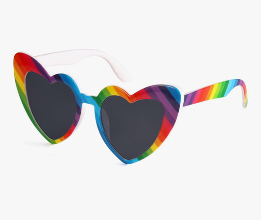 Rainbow Stripe Heart Sunglasses