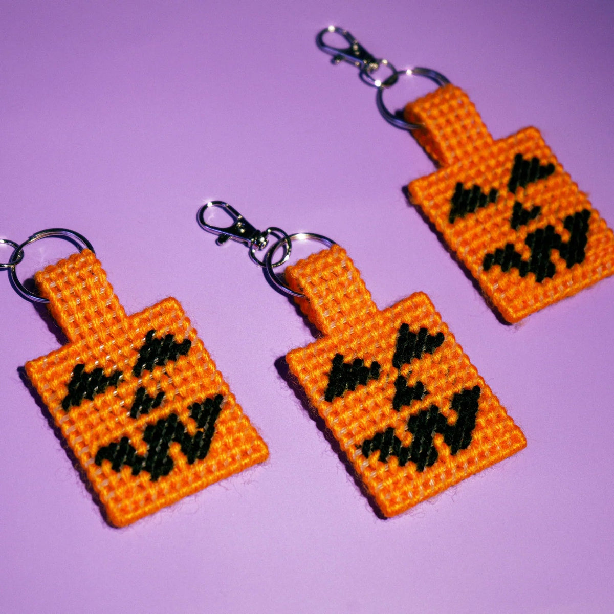 Pumpkin Needlepoint Bag Charm