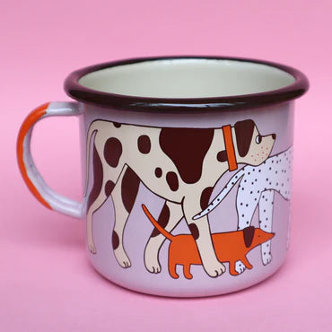 Dog Walk Enamel Mug