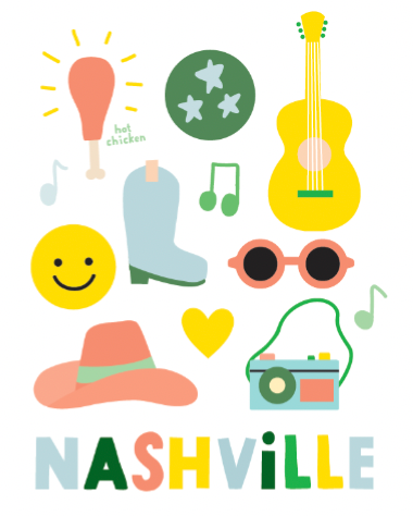 Nashville Blue Boot print