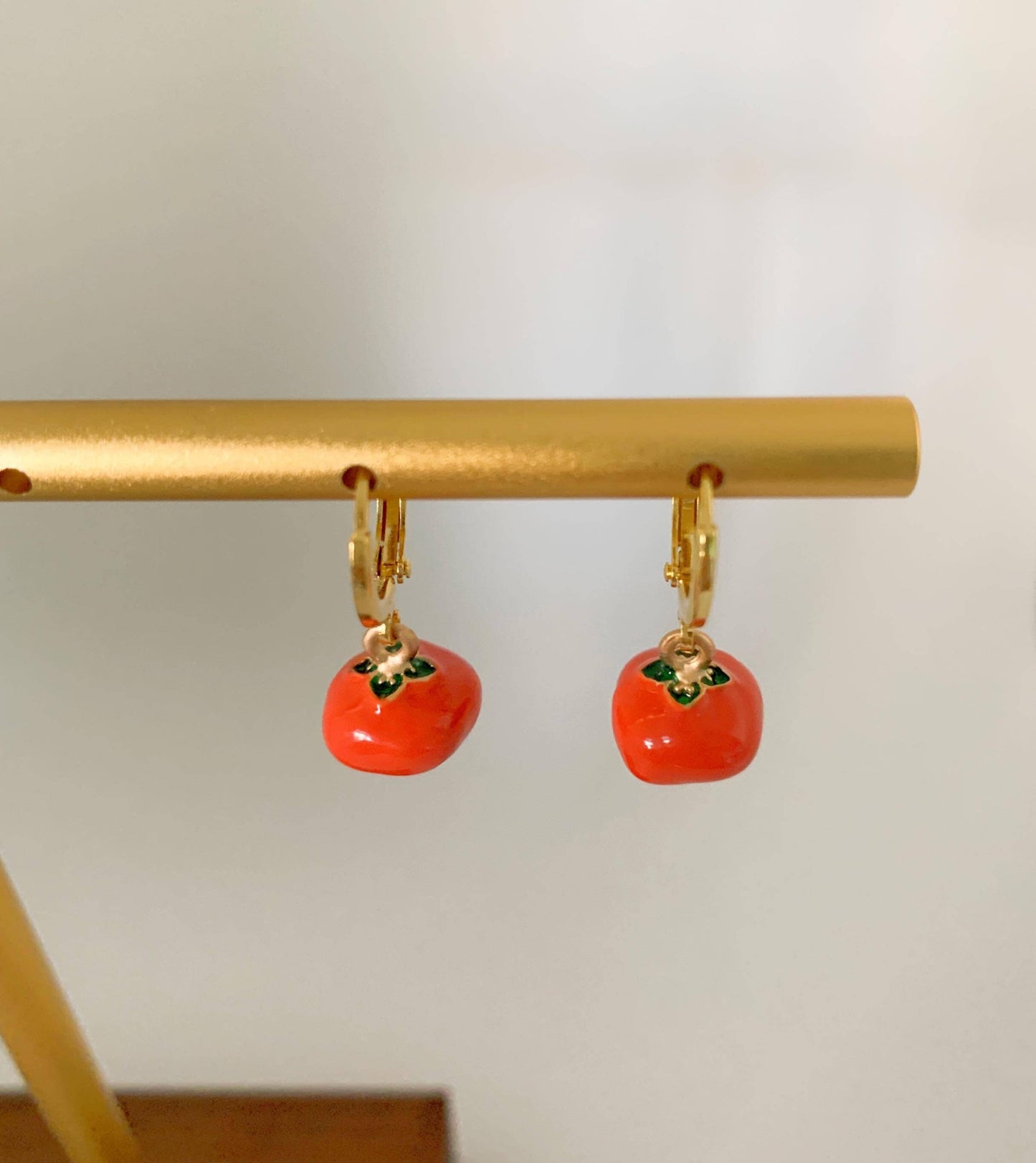 Tomato Huggie Earrings