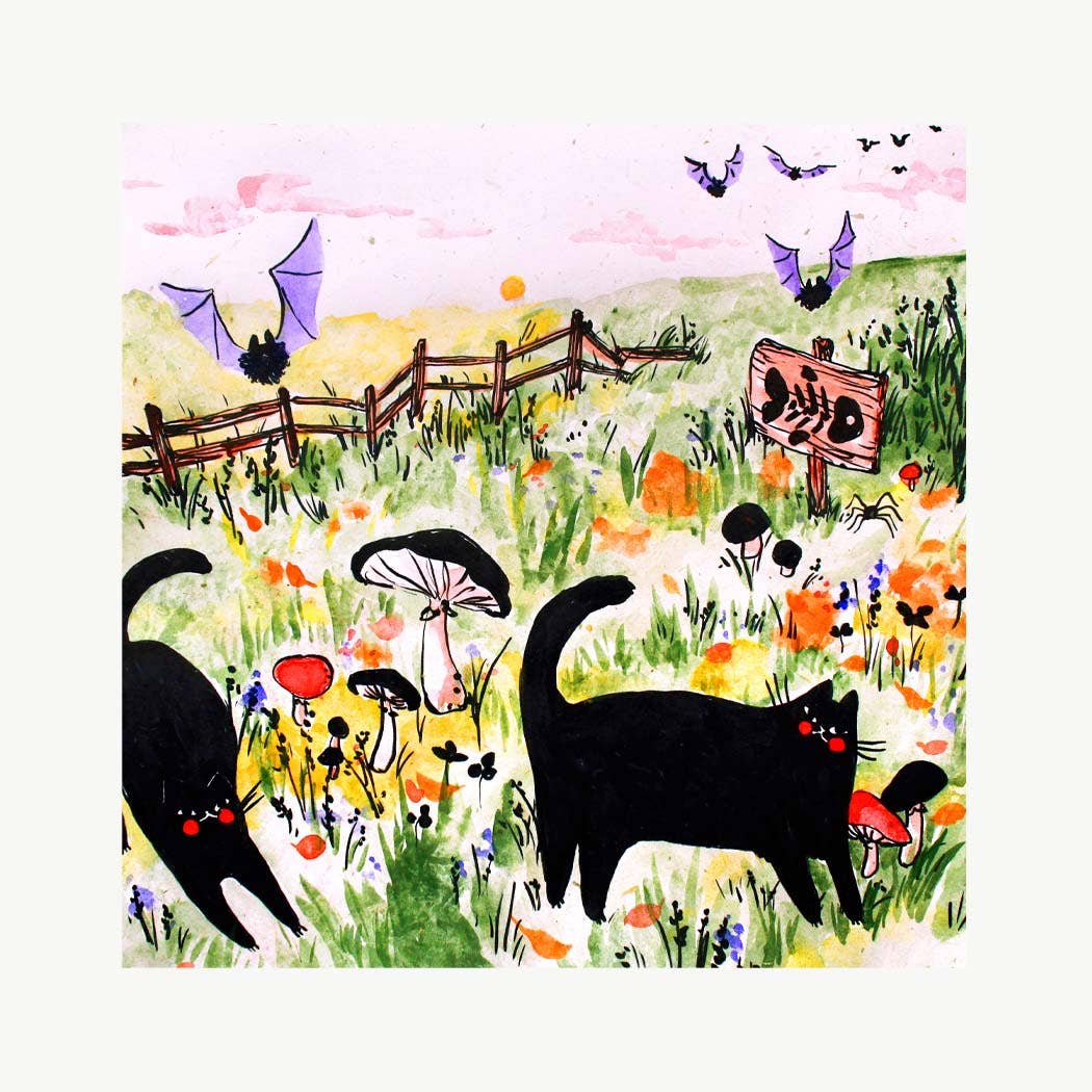 Two Black Cats print