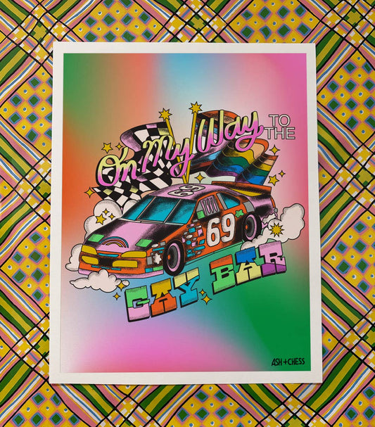 On My Way to the Gay Bar print
