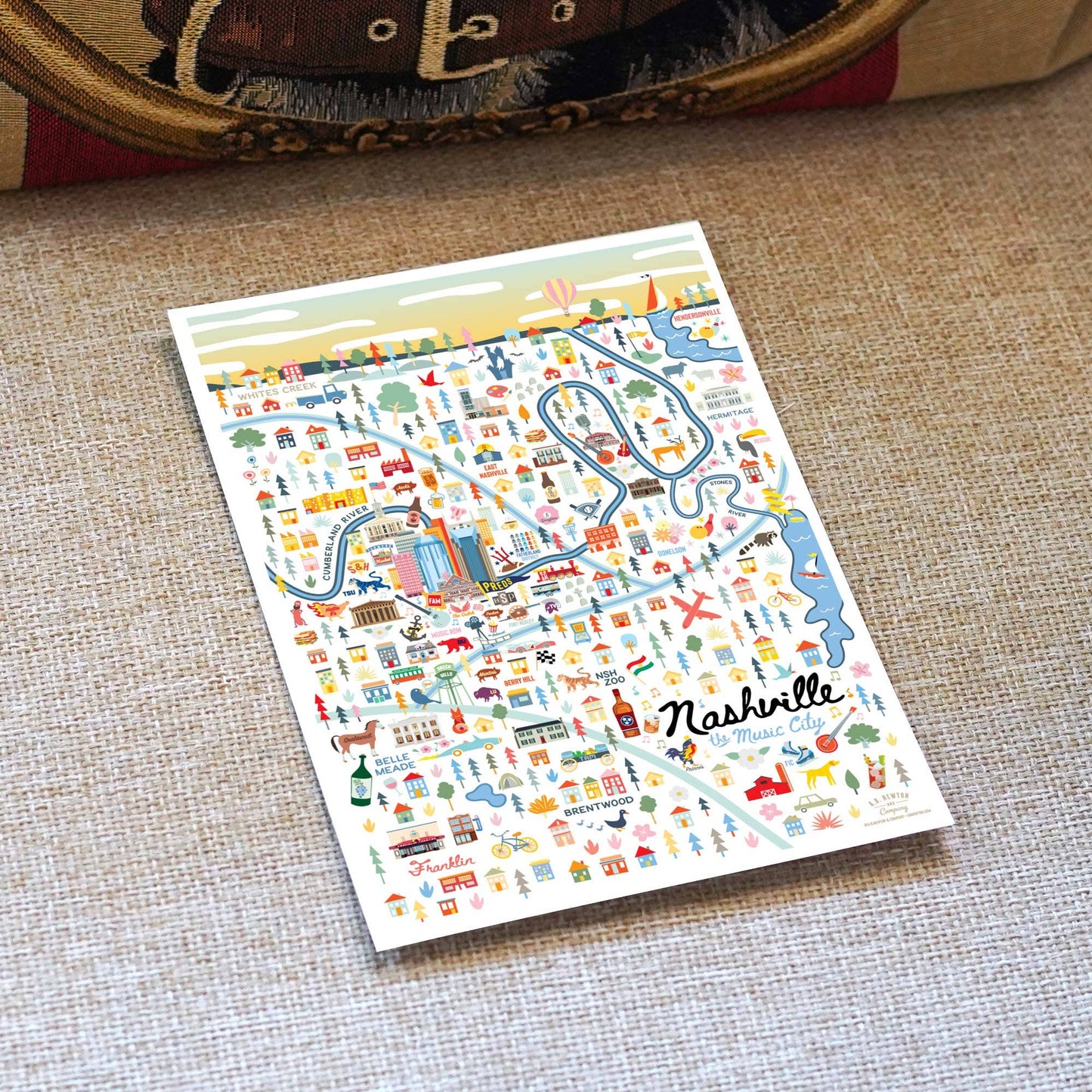 Nashville Map mini print
