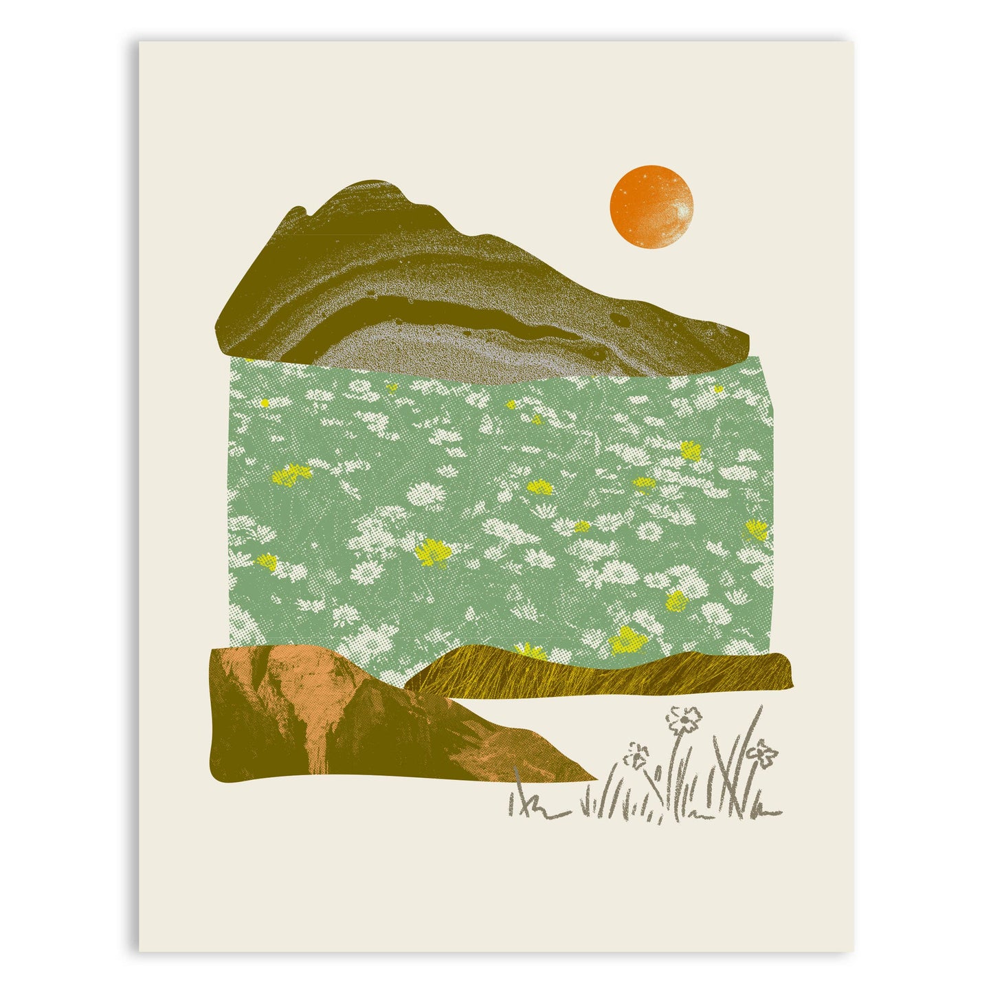 Wildflower Meadow Collage print