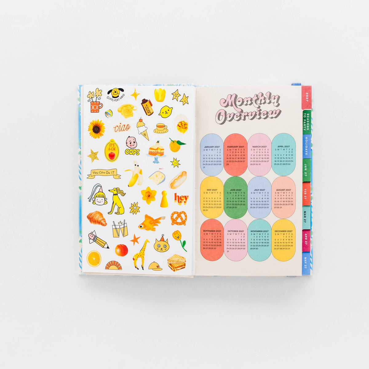 2027 Blue Tile Floral Planner