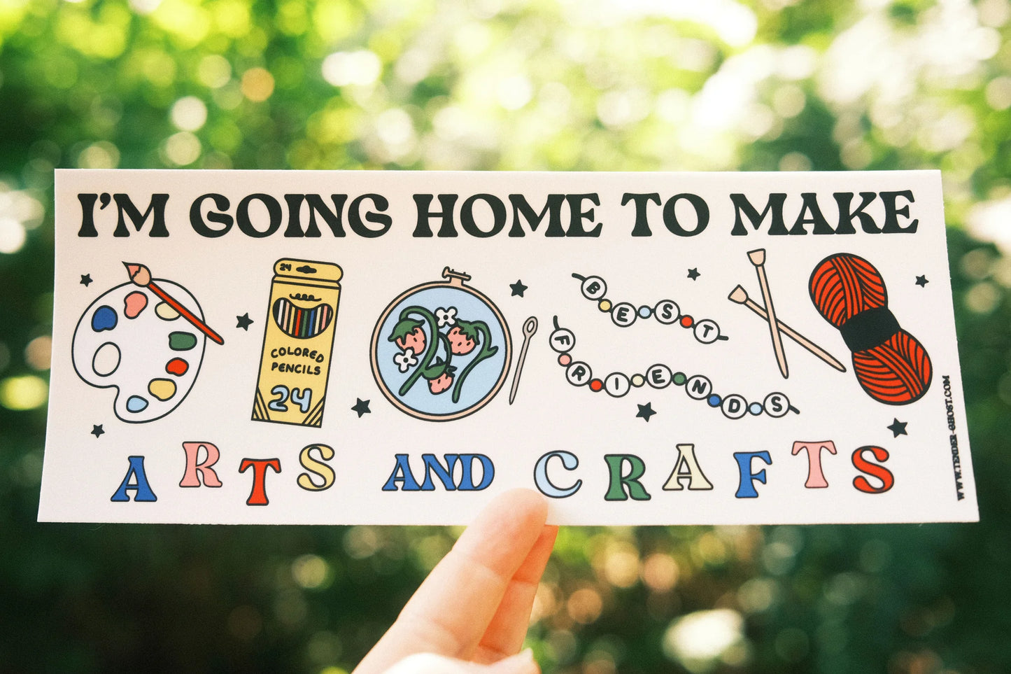 Going Home to Make Arts and Crafts Bumper Sticker / Magnet