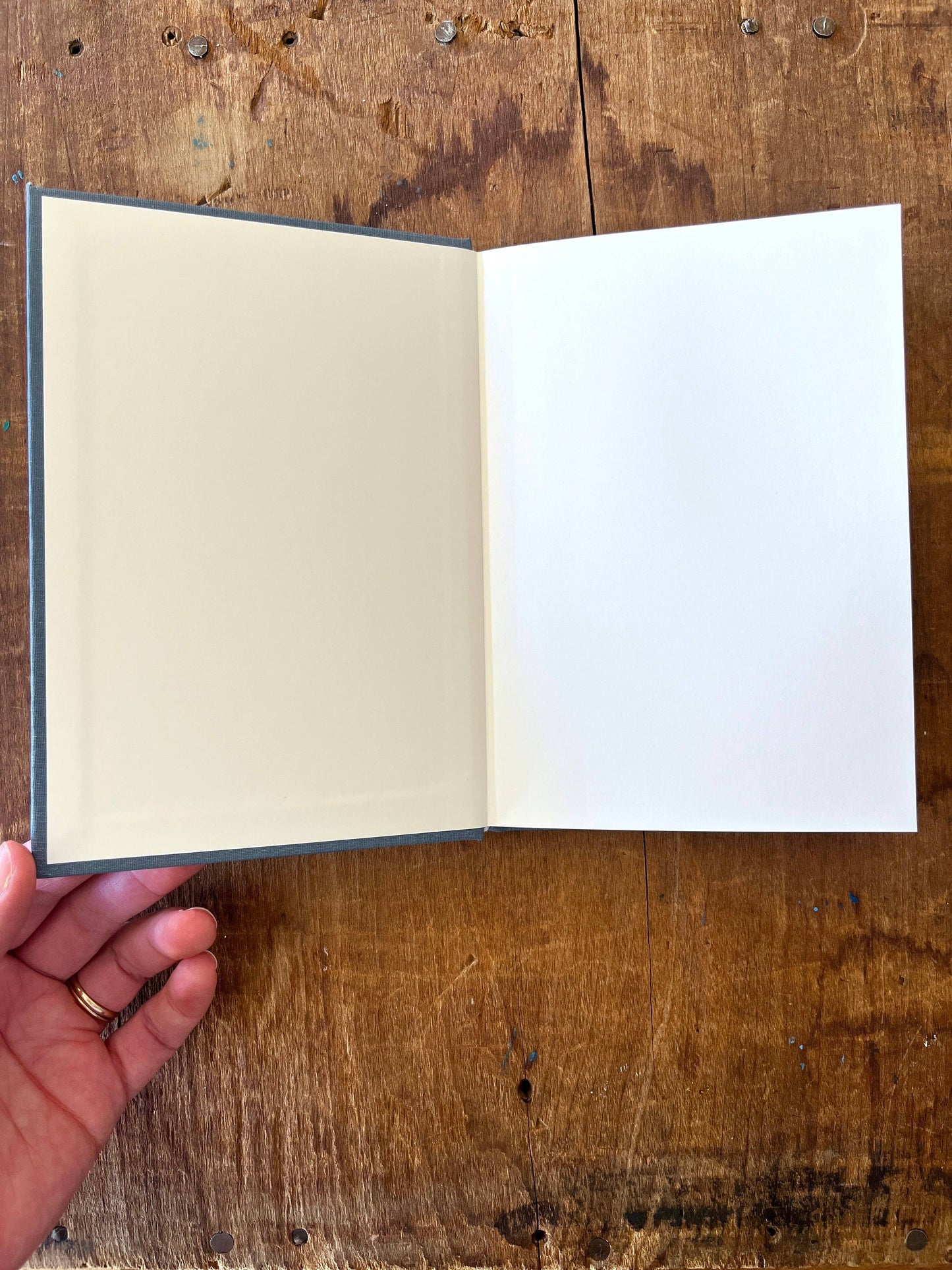 Denim Blue Foil Stamped Linen Journal