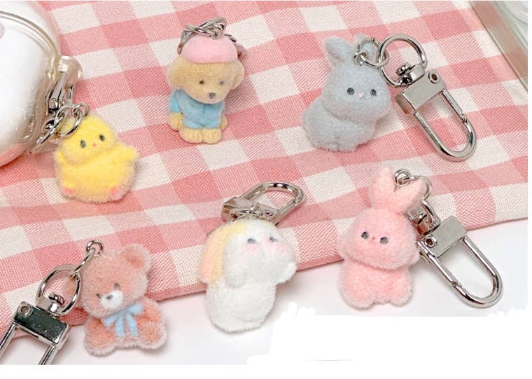 Softie Fluffy Animal Mini Keyring Bag Charm
