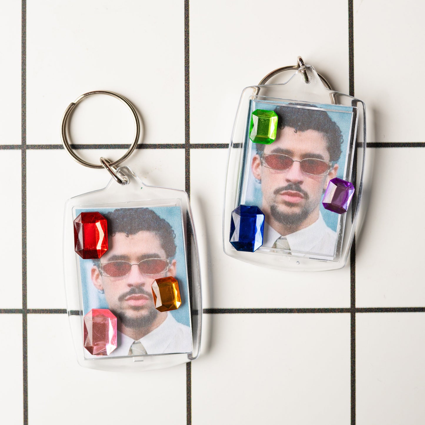 Bad Bunny Bedazzled Keychain