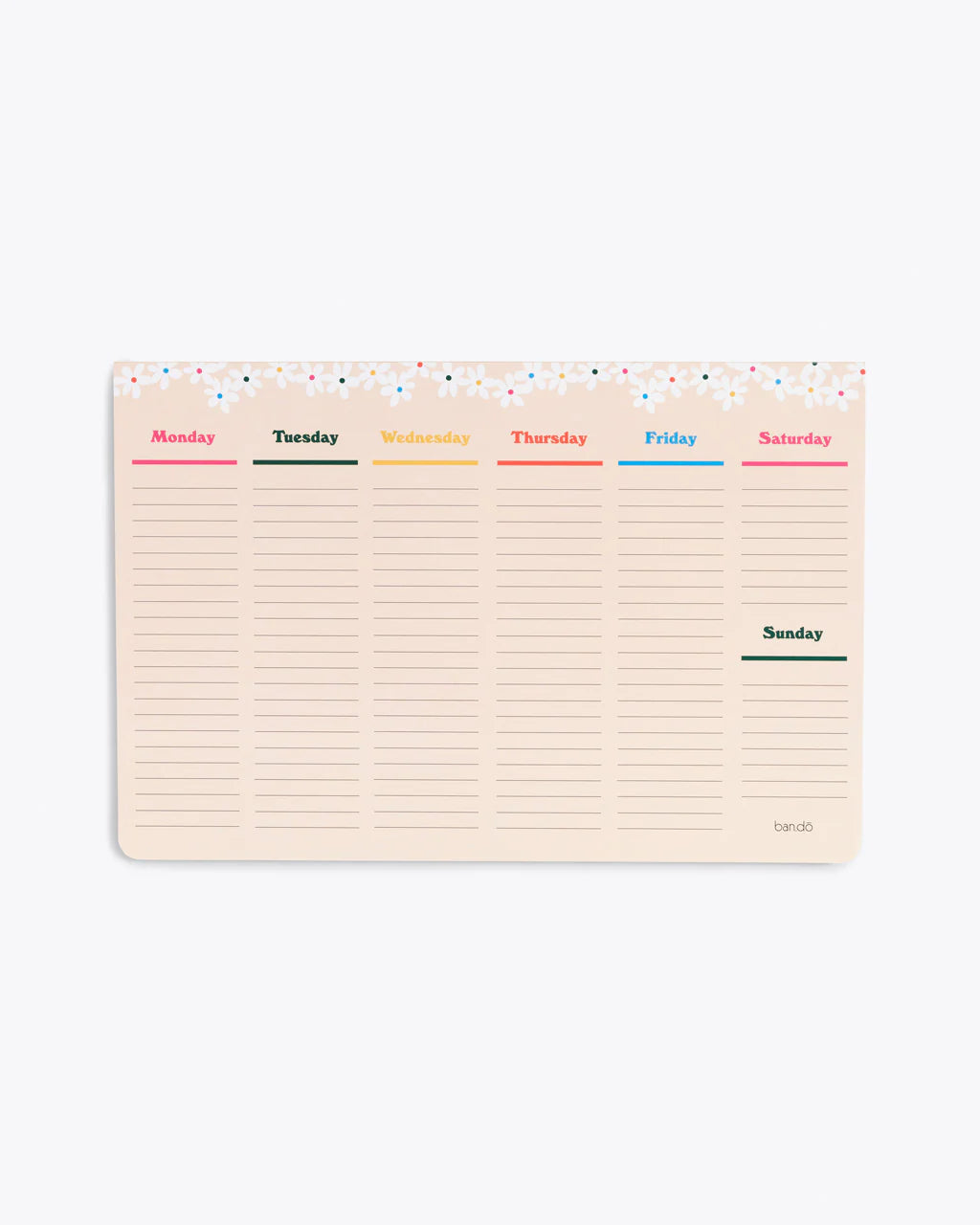 Week-to-Week Desk Notepad in Daisies