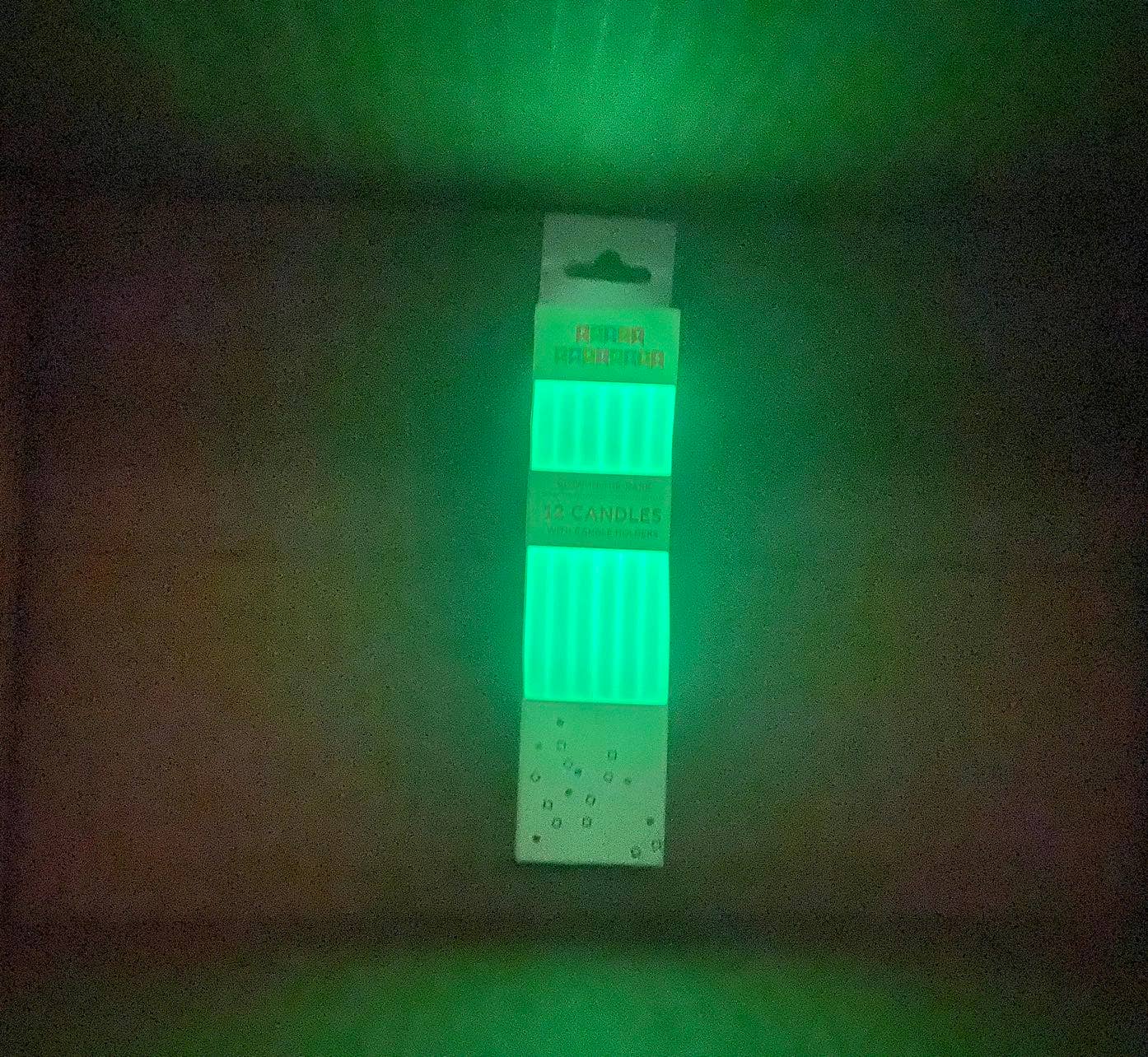 Glow in the Dark 12 Party Candles Set