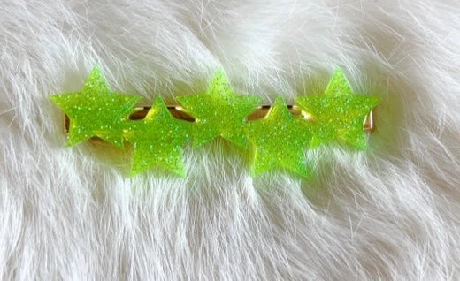 Lime Glow Stars Hair Clip