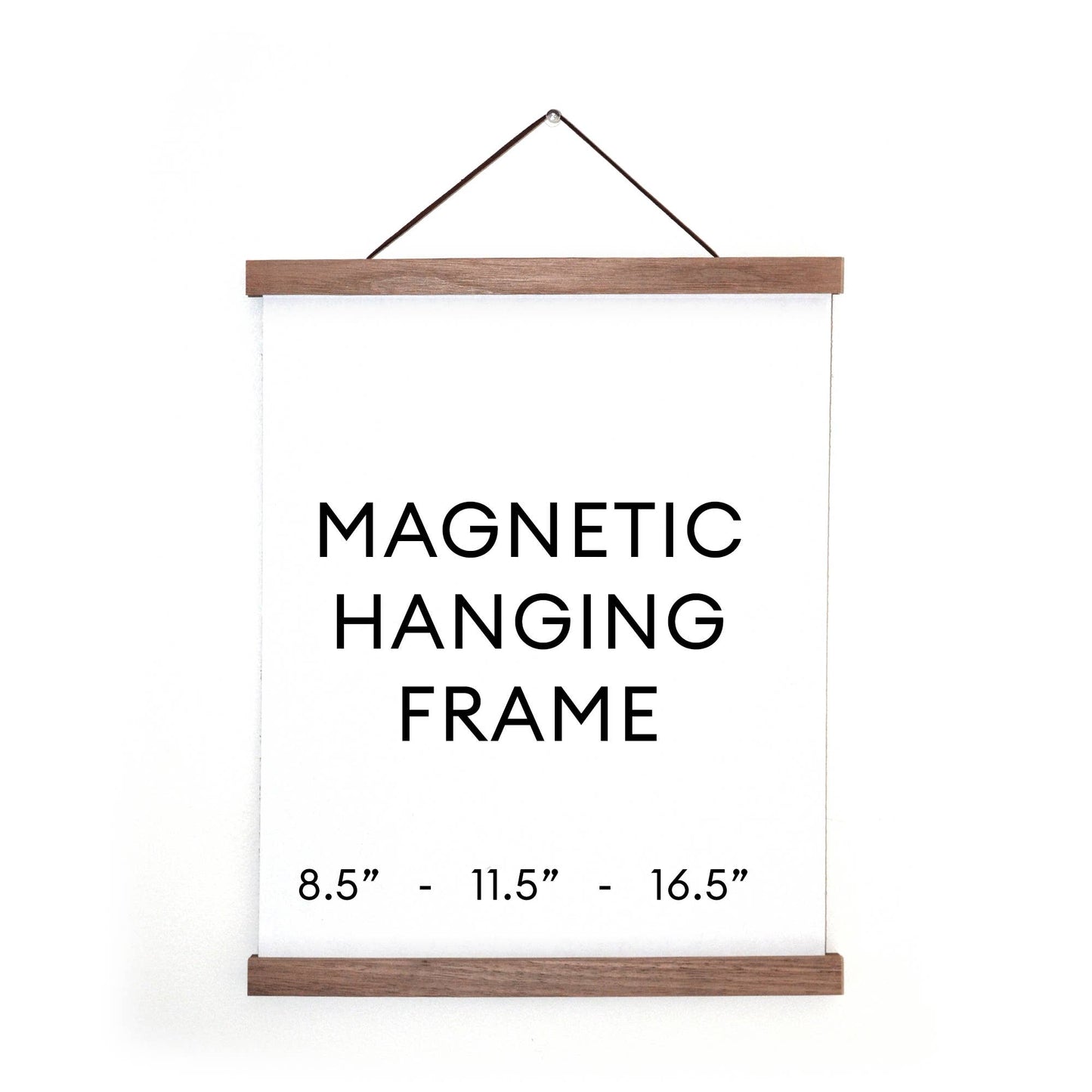 Magnetic Walnut Wood Hanging Frame - 8.5"