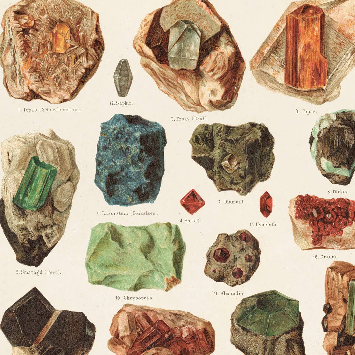 Vintage Gemstones print