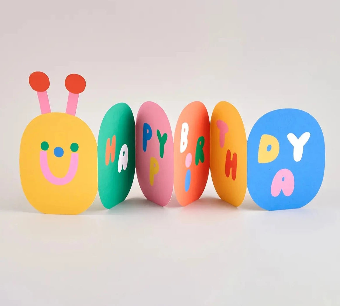 Birthday Caterpillar Fold Out card