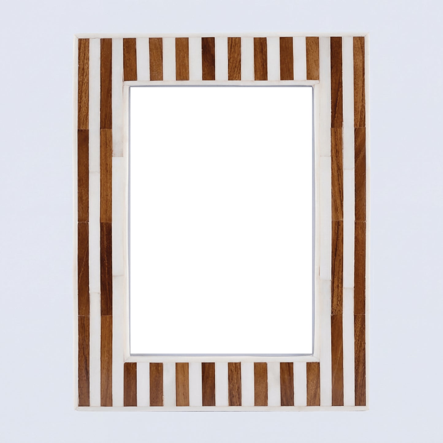 Brown & White Stripe Inlay Picture Frame