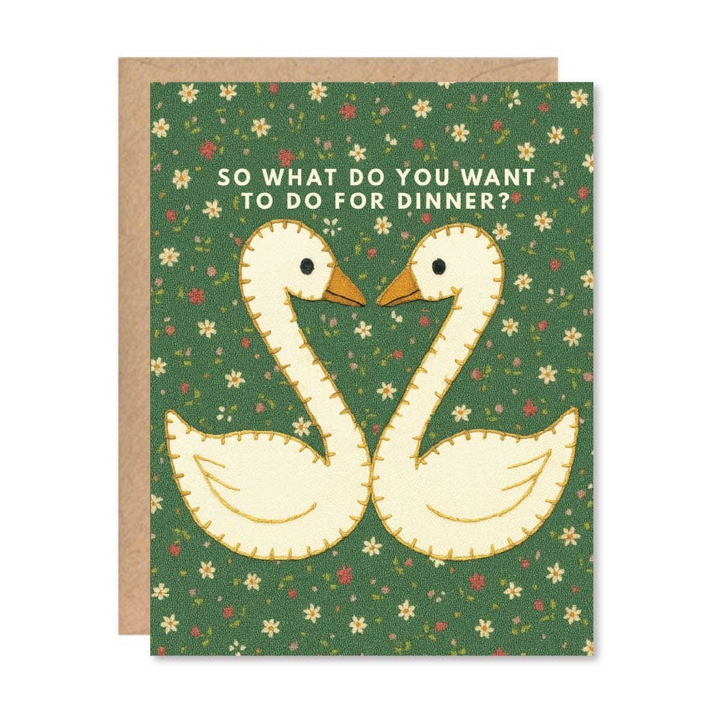 Kissing Swans Love card