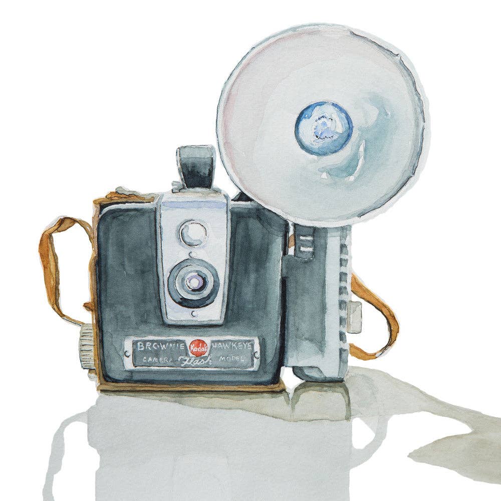 Kodak Brownie Hawkeye Camera Watercolor print