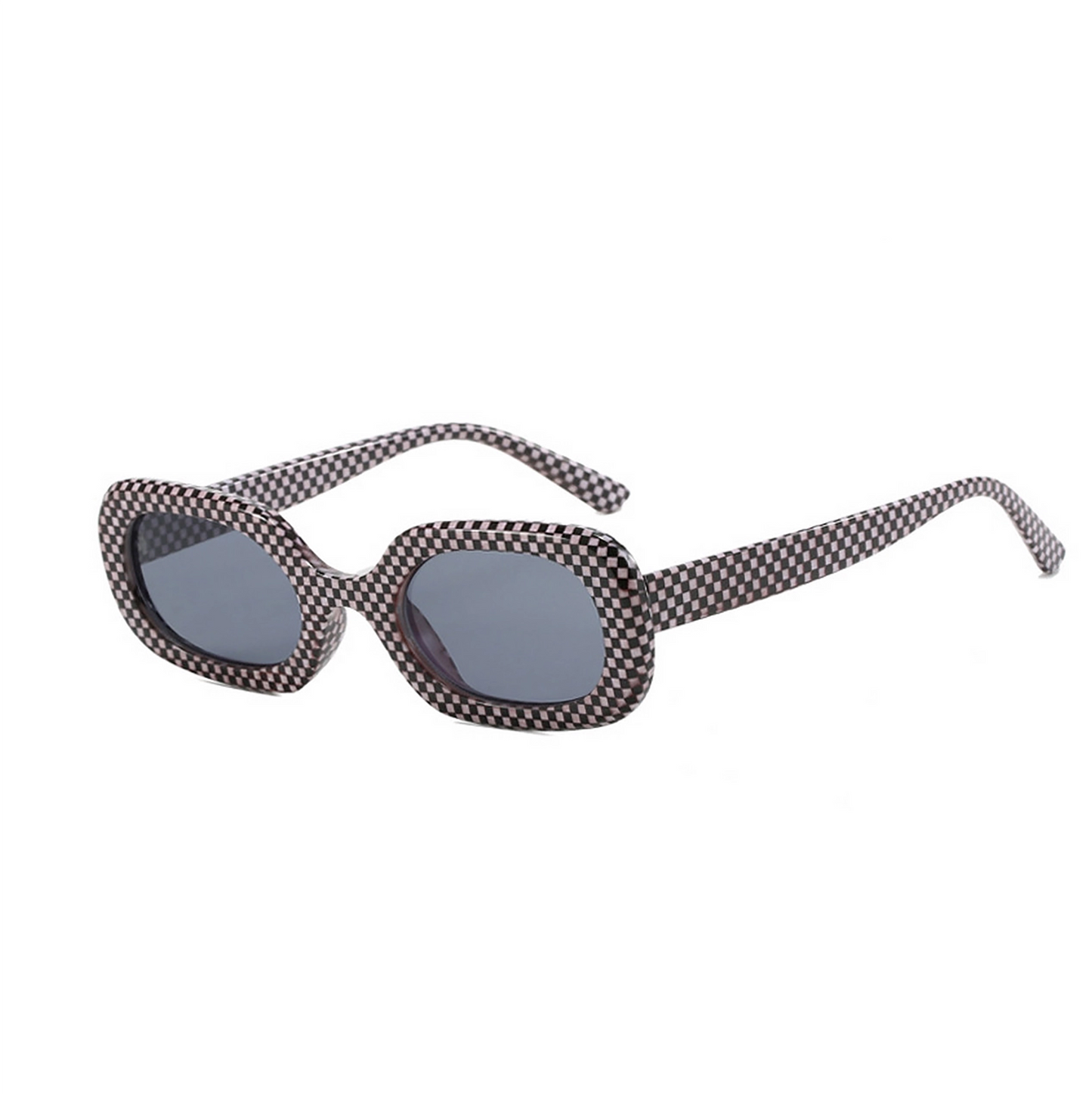 Checkerboard Oval Sunglasses