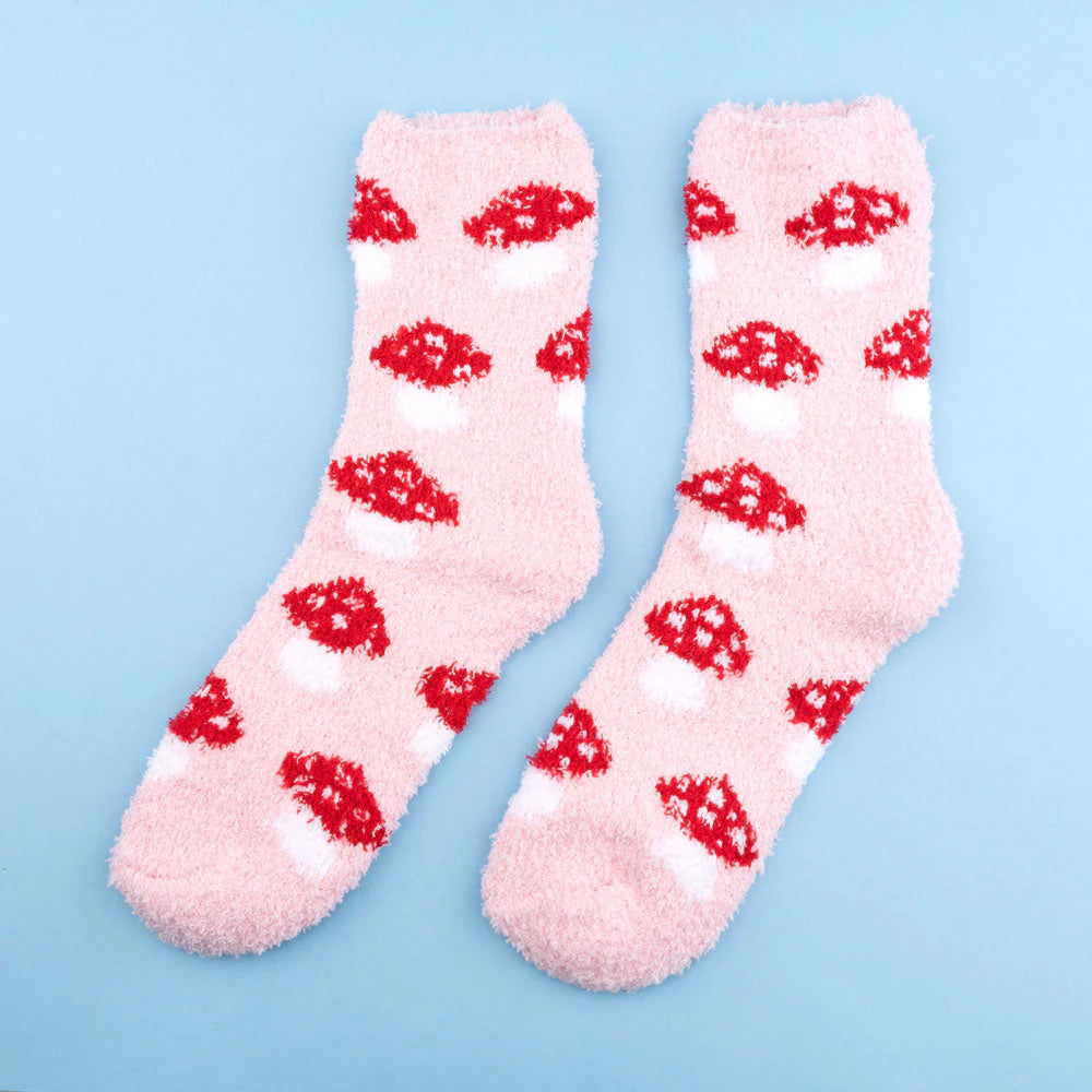 Mushroom Fuzzy Socks
