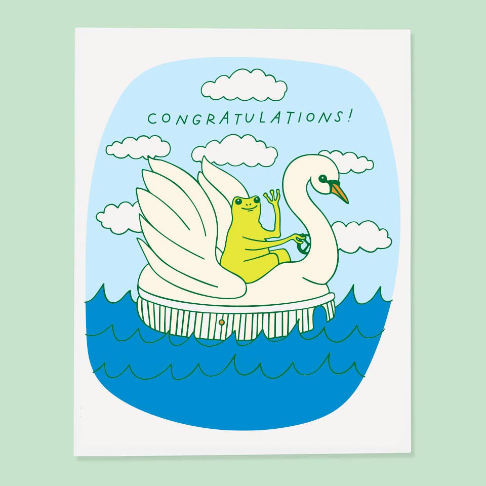 Swan Froggy Congrats card