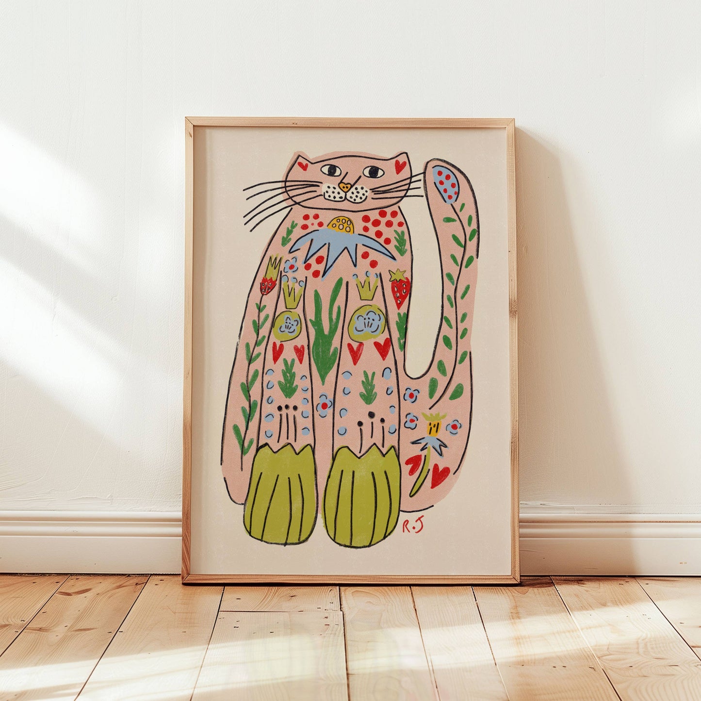 Folk Cat print