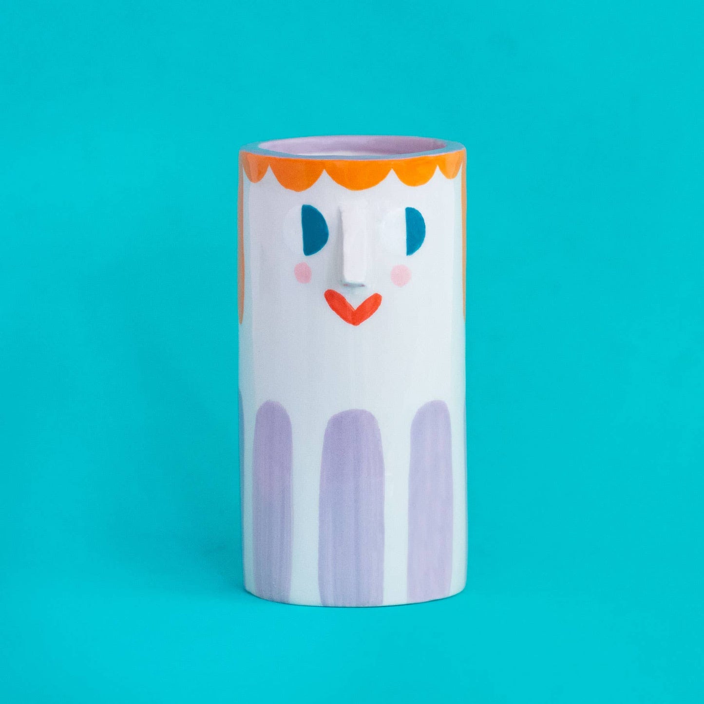Girl with Purple Stripes Vase