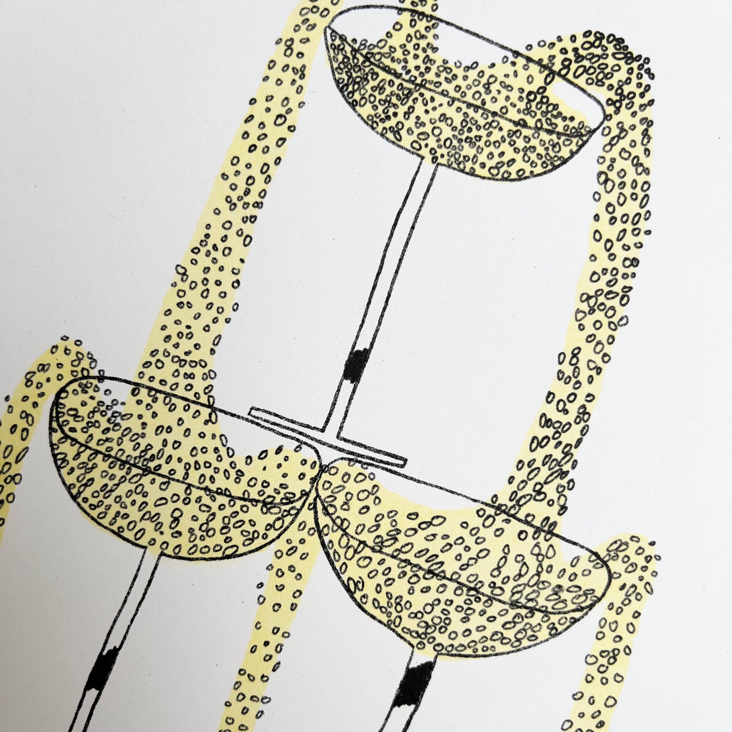 Champagne Tower Risograph Print