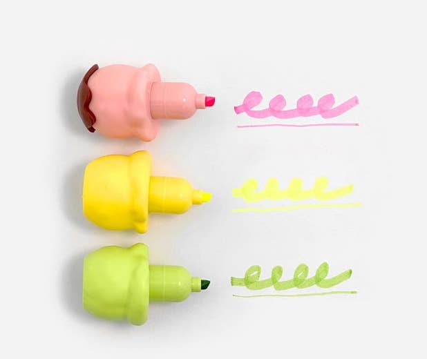 Ice Cream Cone Highlighter Set