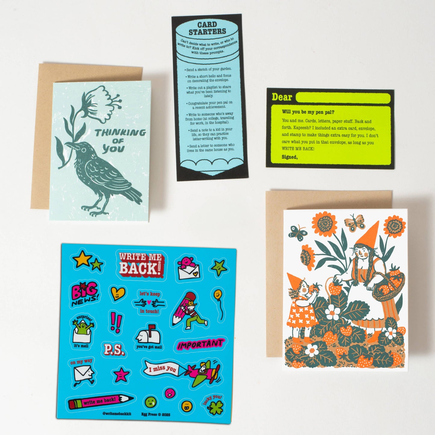Strawberry + Crow Pen Pal Kit