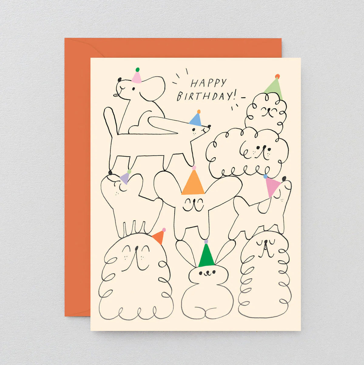 Doggy Pile Birthday card