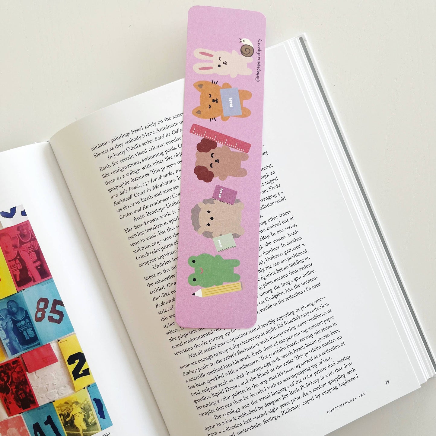 Stationery Pals Pink Paper Bookmark
