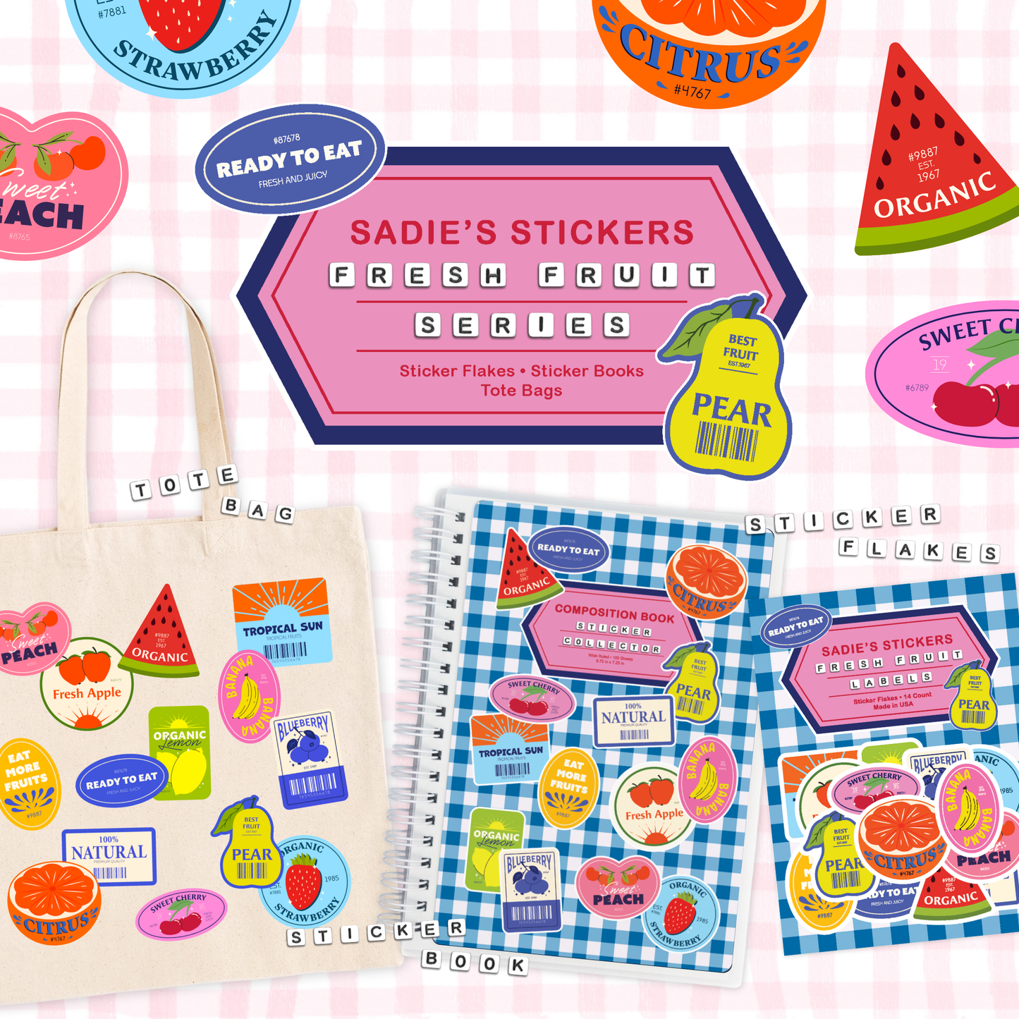 Fresh Fruit Labels Sticker Book