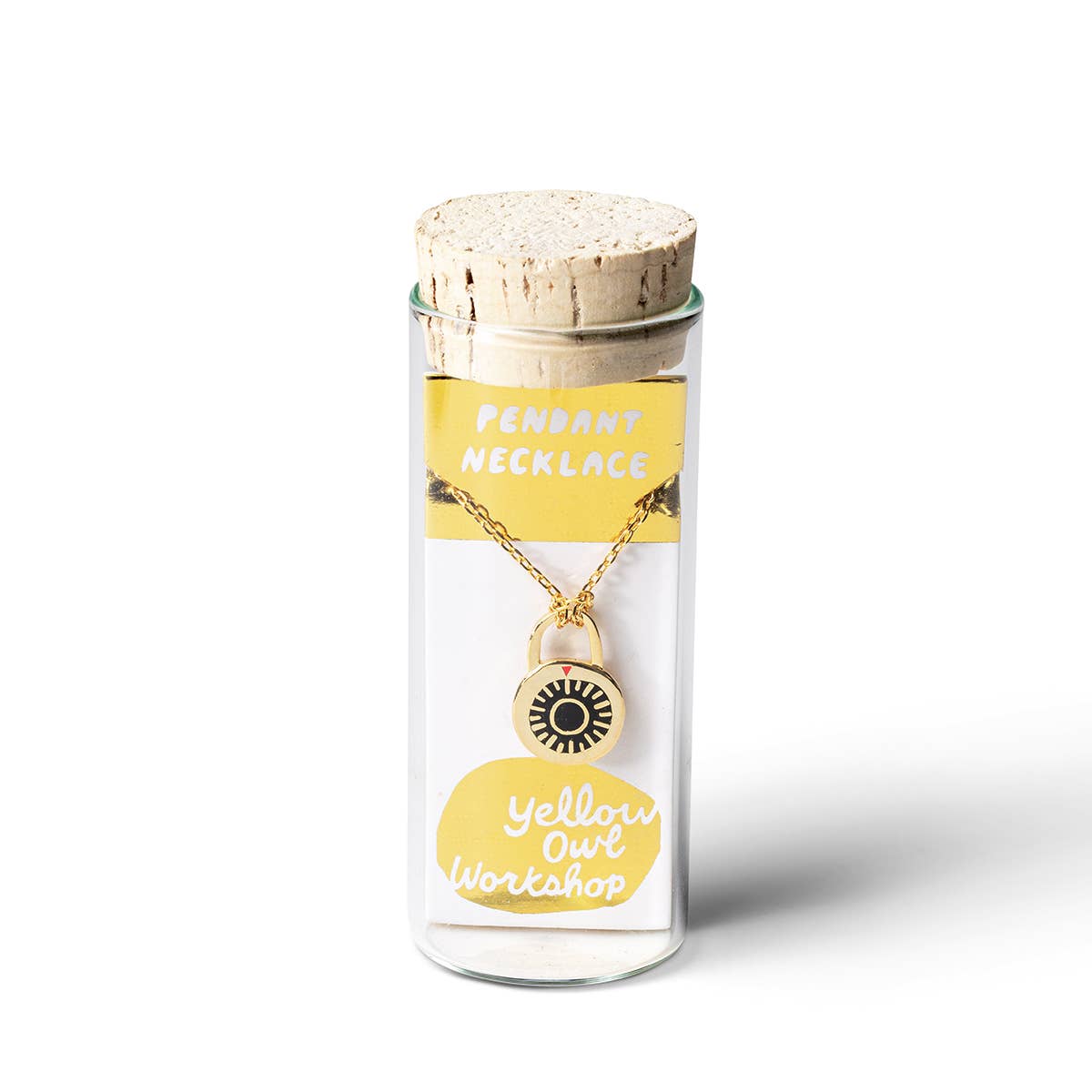 Combination Padlock Pendant Necklace