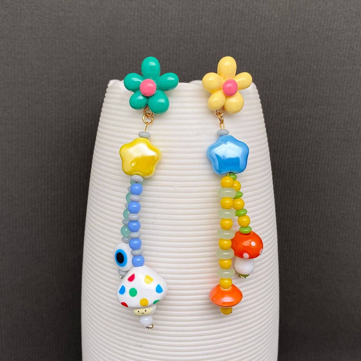 Flower Colorful Beaded Earrings