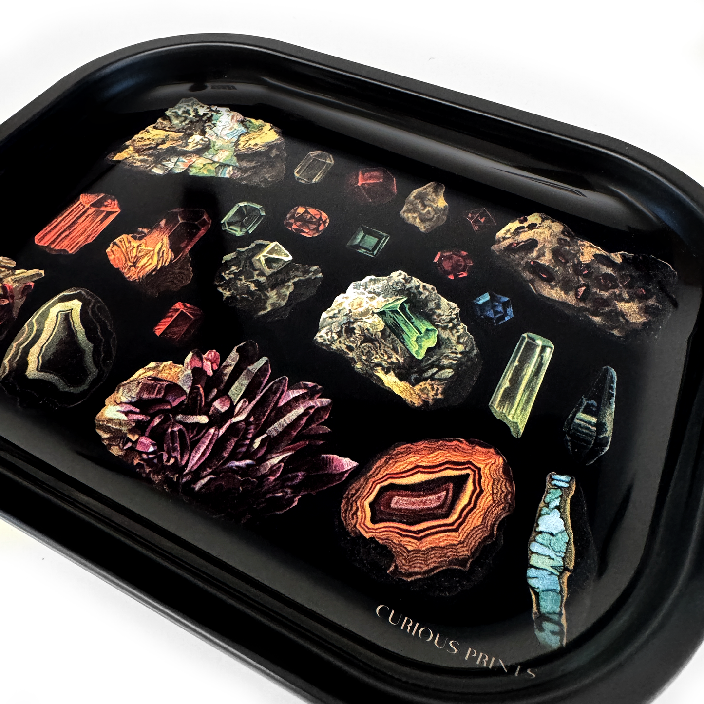Dark Gemstones Crystals Trinket Tray