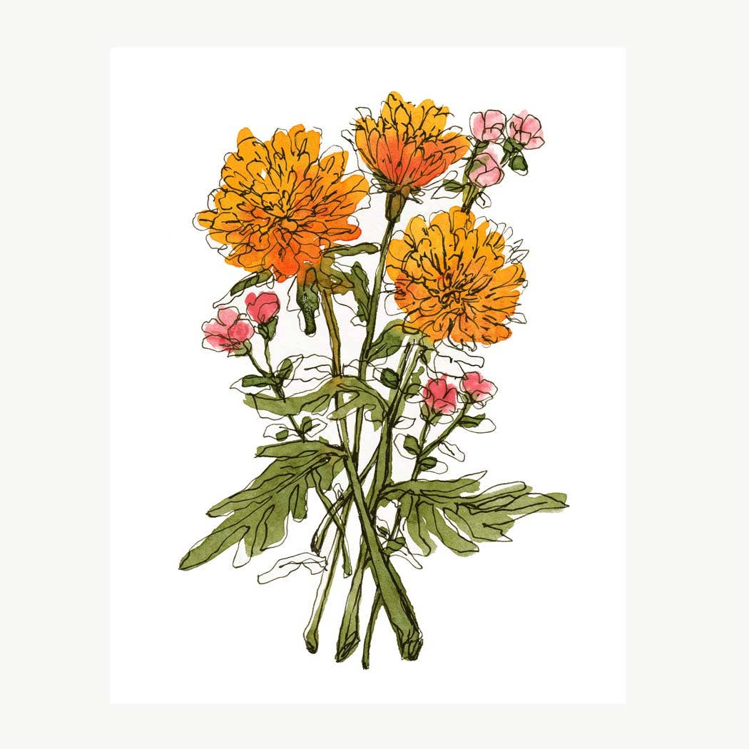 Marigolds print
