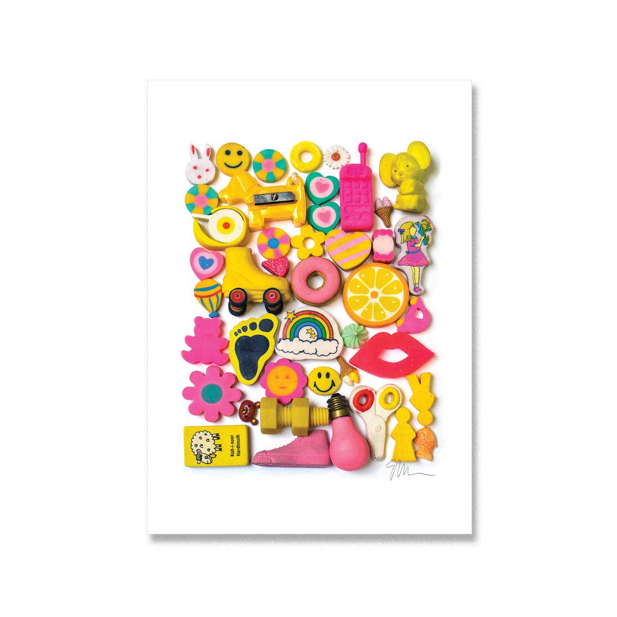 Eraser Arrangements postcard prints