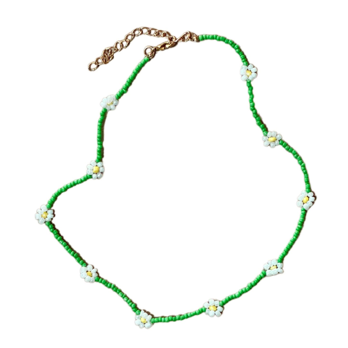 Dainty Beaded Daisy Choker