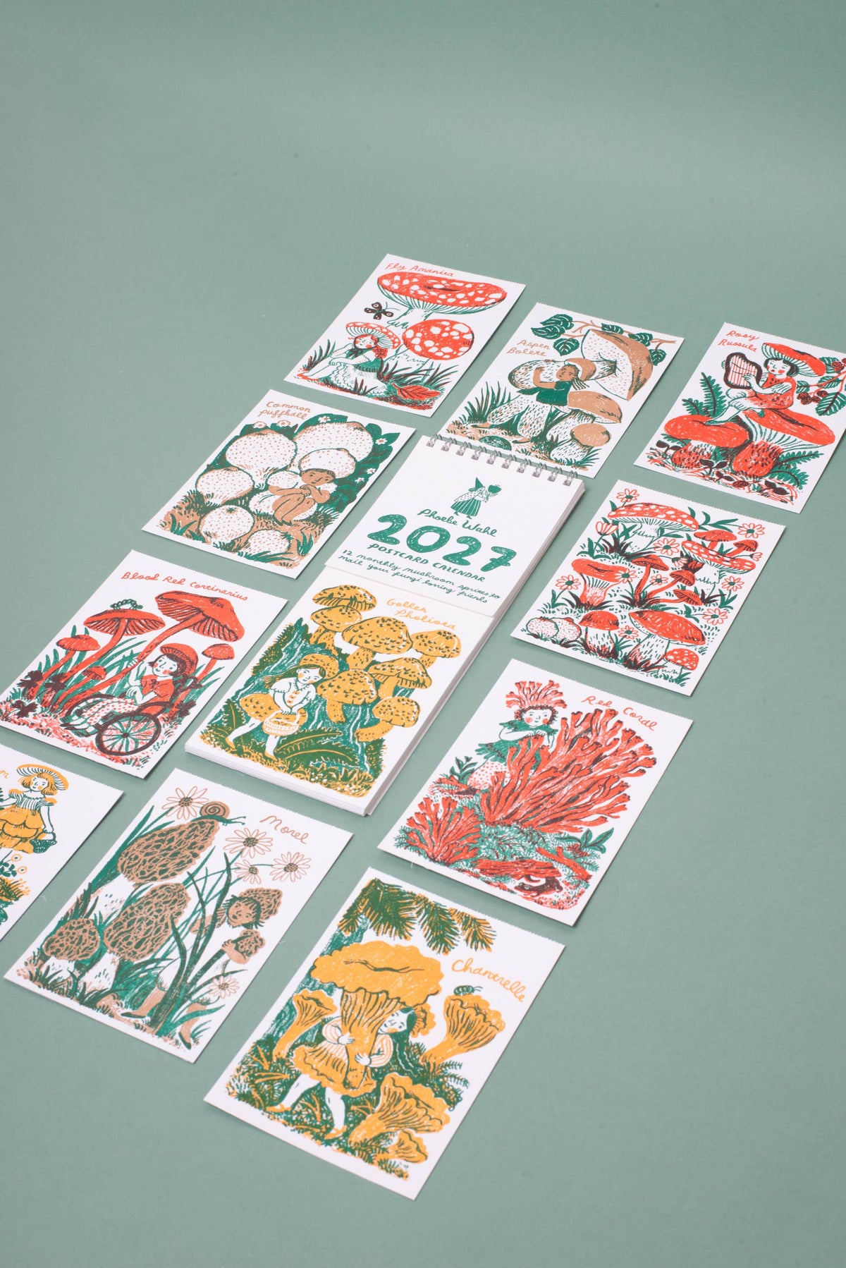 2027 Gnomes & Mushrooms Postcard Wall Calendar