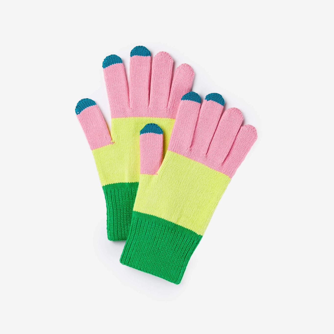 Colorblock Touchscreen Knit Gloves