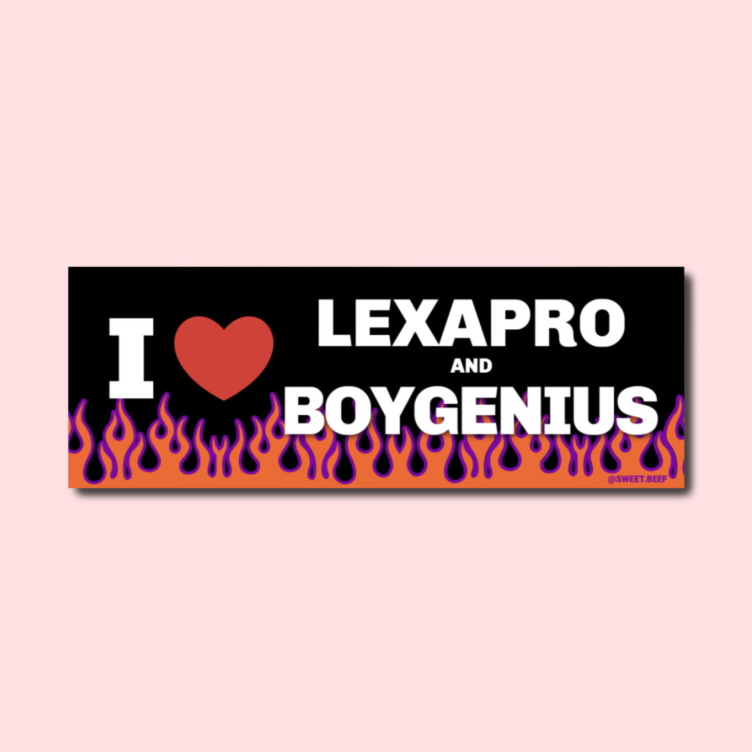 I Love Lexapro and boygenius bumper sticker
