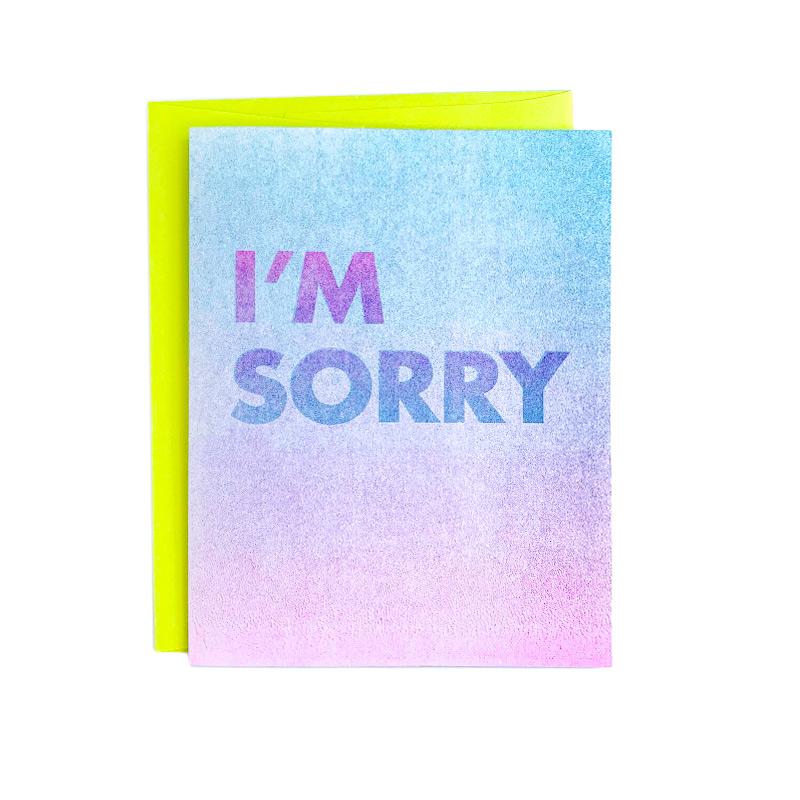 I'm Sorry Risograph Card